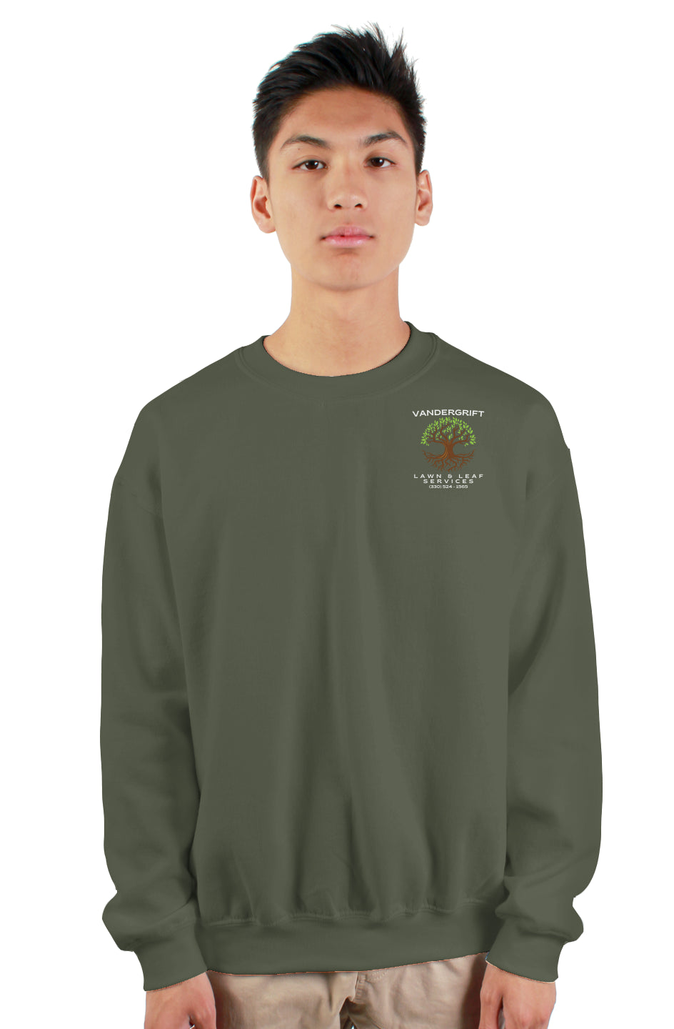 gildan heavy crewneck sweatshirt military green